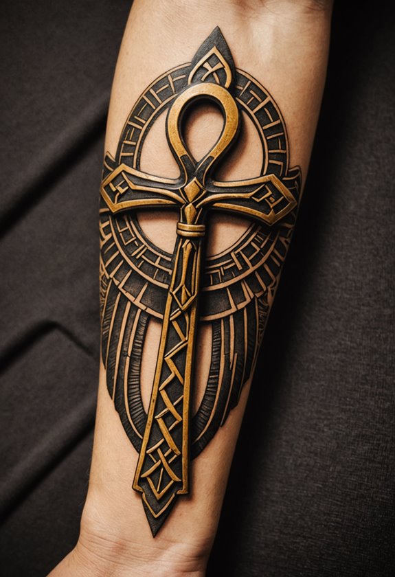 ankh wrist tattoo design