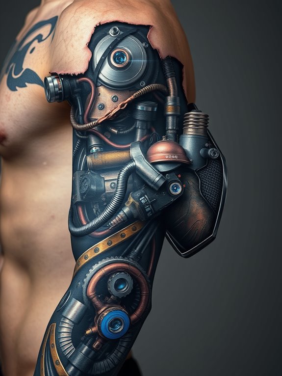 arm sleeve biomechanical tattoo