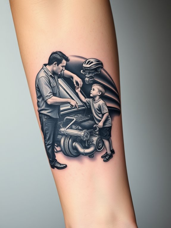 automotive themed family tattoos