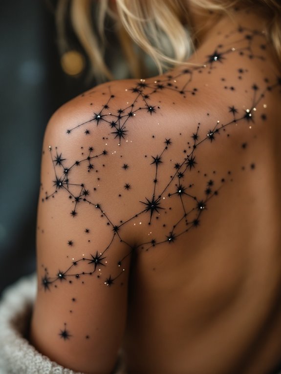 celestial constellation body tattoo mapping