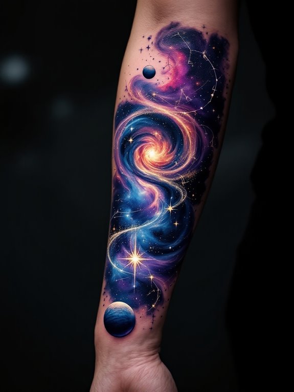 celestial ink on forearm