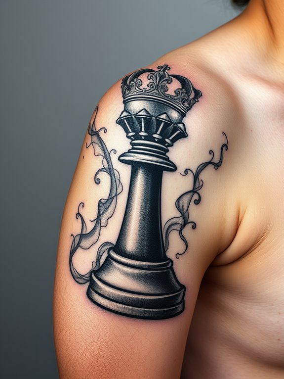 chess tattoo on shoulder