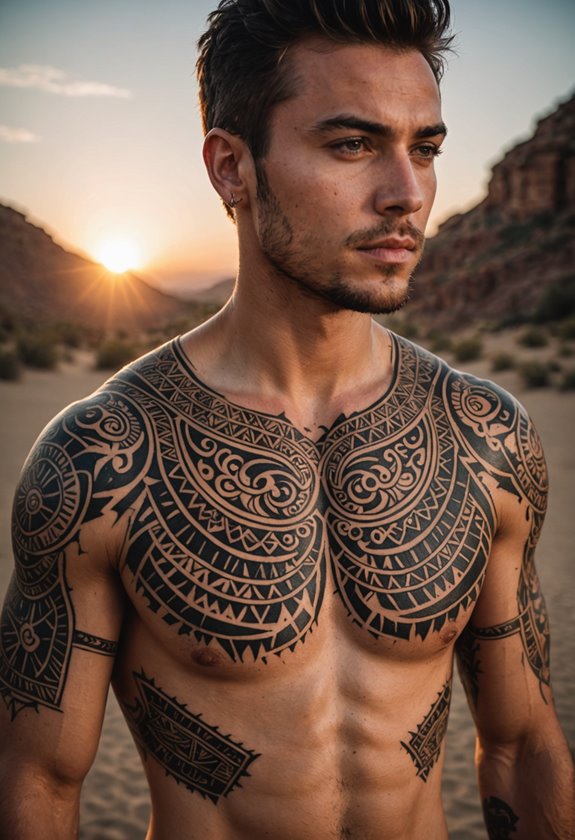 chest art with symmetry