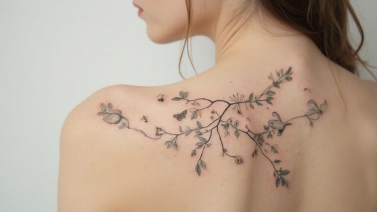 delicate natural tattoo elements