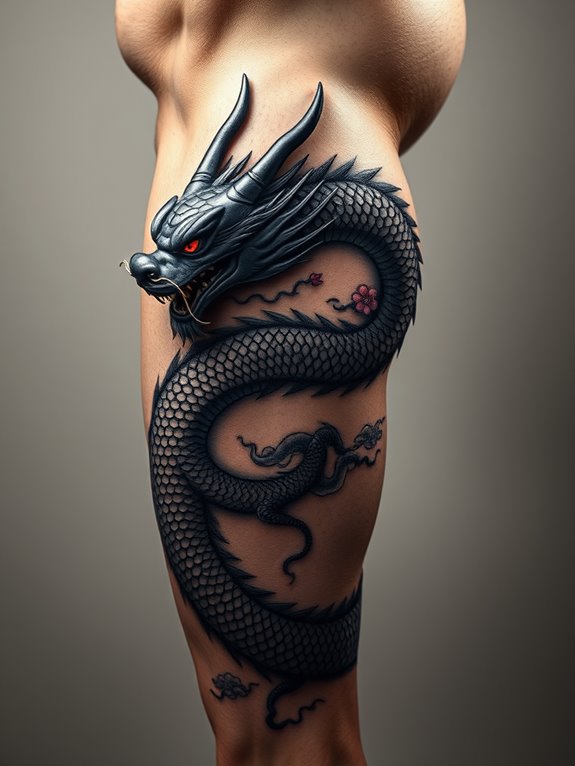 dragon leg tattoo design