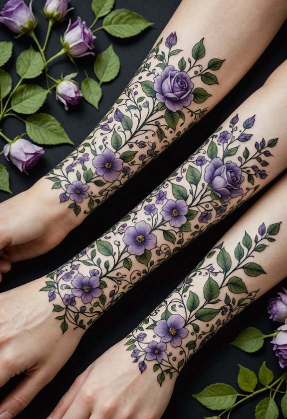 floral design wrist tattoo