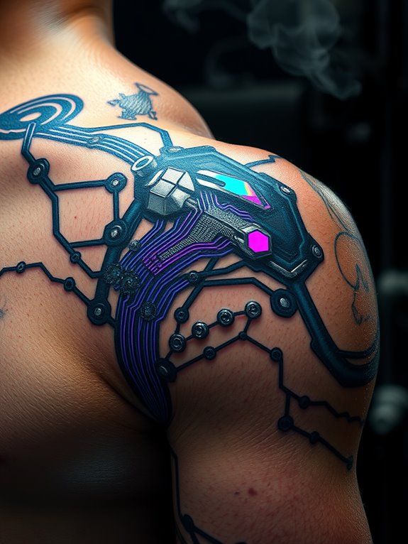 futuristic urban body art