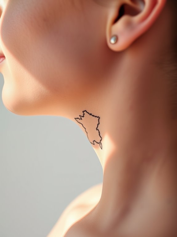 minimalist country map tattoo