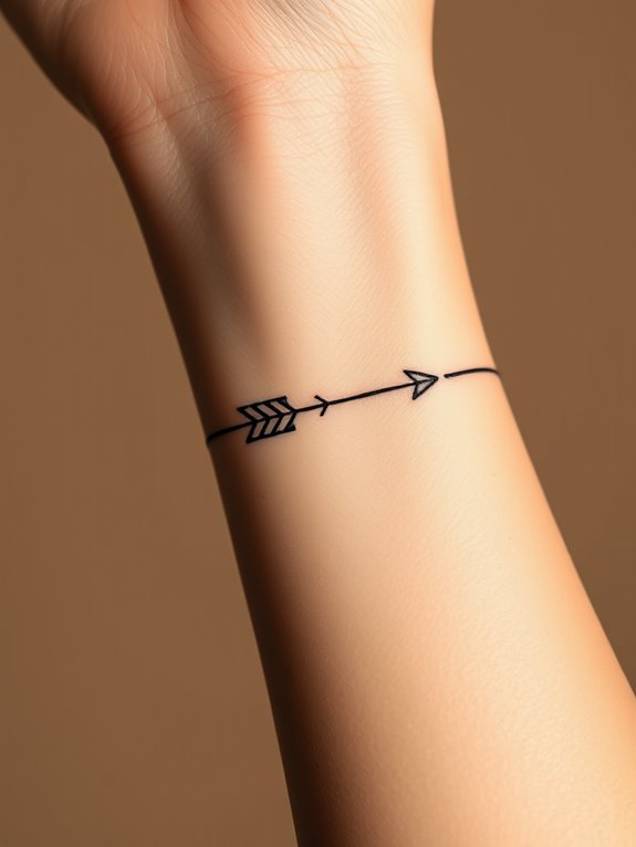 minimalist wrist arrow tattoo