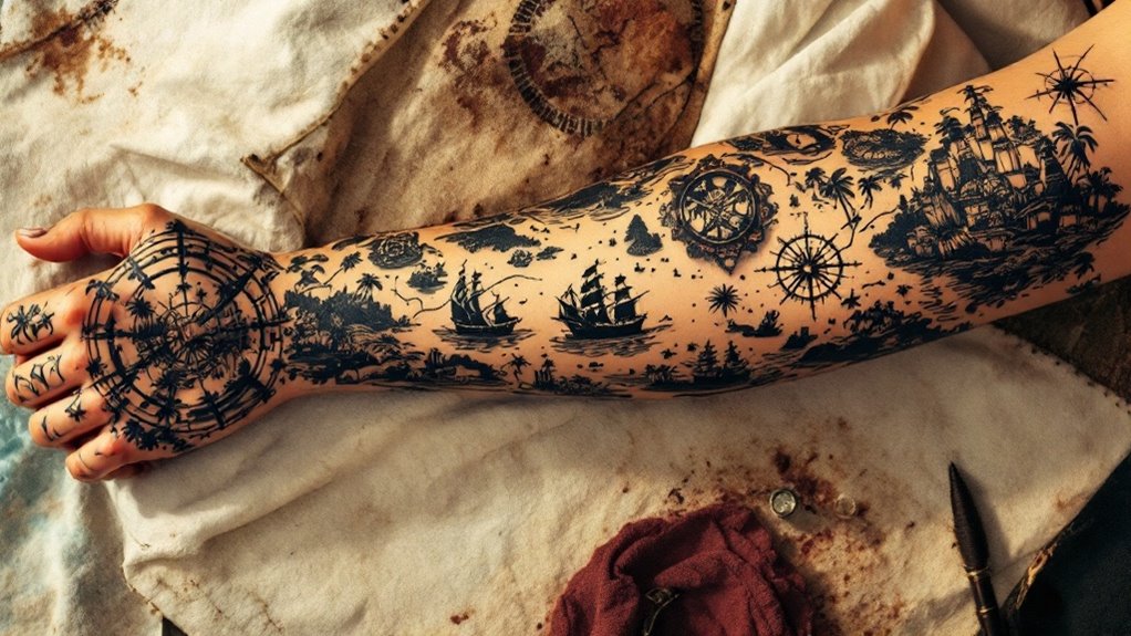 navigating maritime cartographic body art