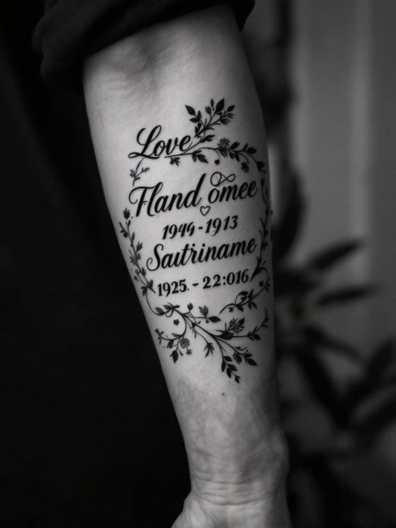 personalized date and name tattoo