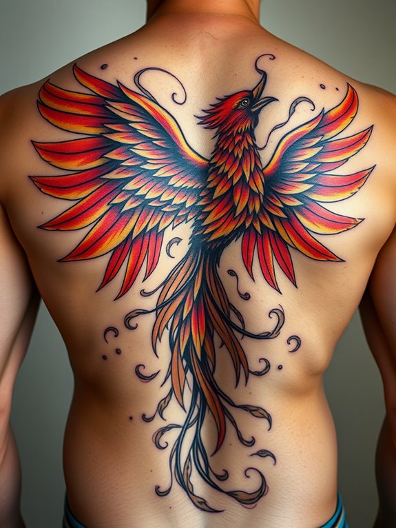 phoenix tattoo on back