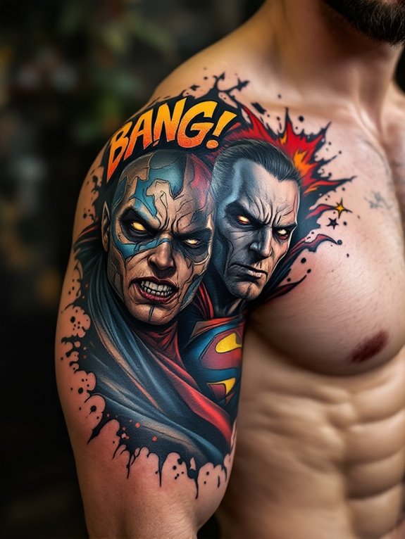 shoulder comic book character tattoos