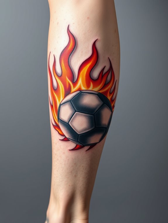 soccer flames tattoo significance